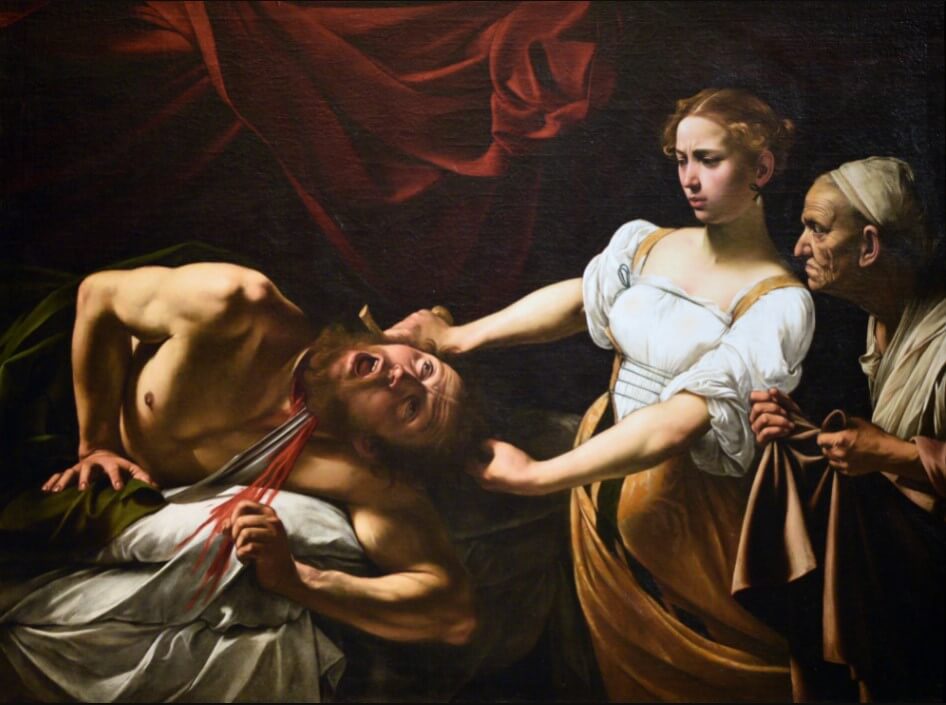 怖い絵　ホロフェネスの首を斬るユーディト